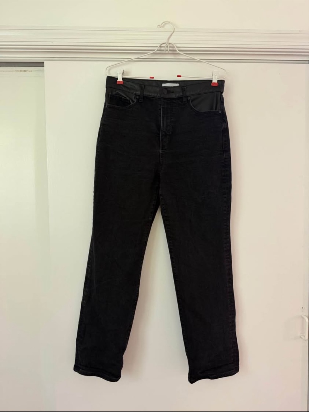 LOFT Black High-Rise Straight Jeans
